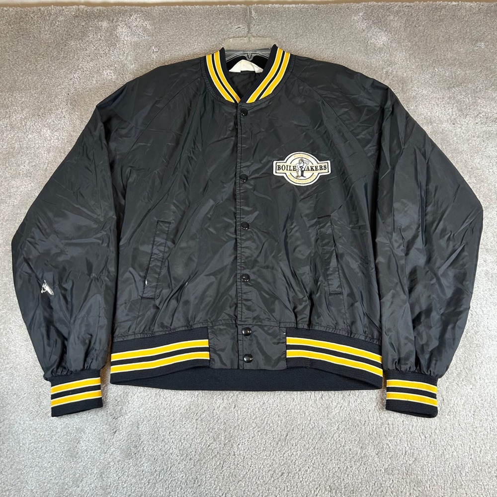Vintage Chalk Line Purdue Boilermakers Jacket Mens XL Black Varsity Bomber NCAA